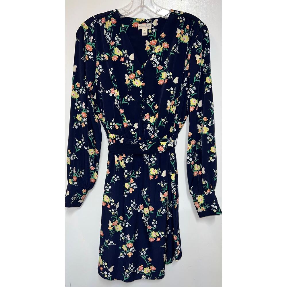 NWOT Maison Jules Floral Dress Belt Elastic Waist M